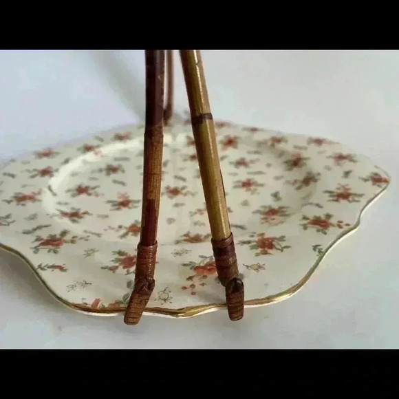 1920s Moriyama Mori Machi serving tray with wicker handle - Picture 5 of 8